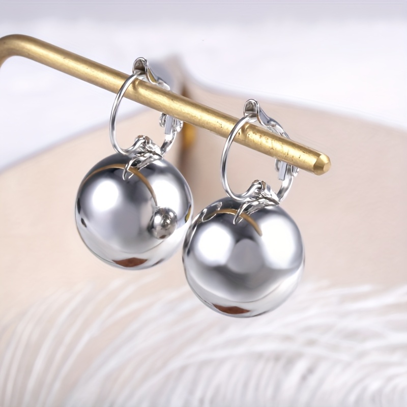 Copper Geometric Spherical Earrings Metallic Finish