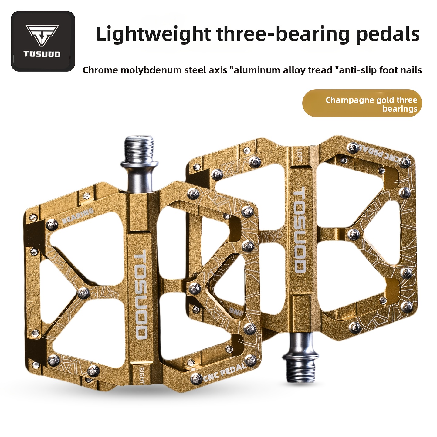 Image of Tosuod 2pcs Aluminum Alloy Bicycle Pedal - Anti-slip, High Humidity And Labor- Bearing, Wideal Surface For Mountain Bike, Bicycle Accessories, Bicycle Parts | | Durable Construction