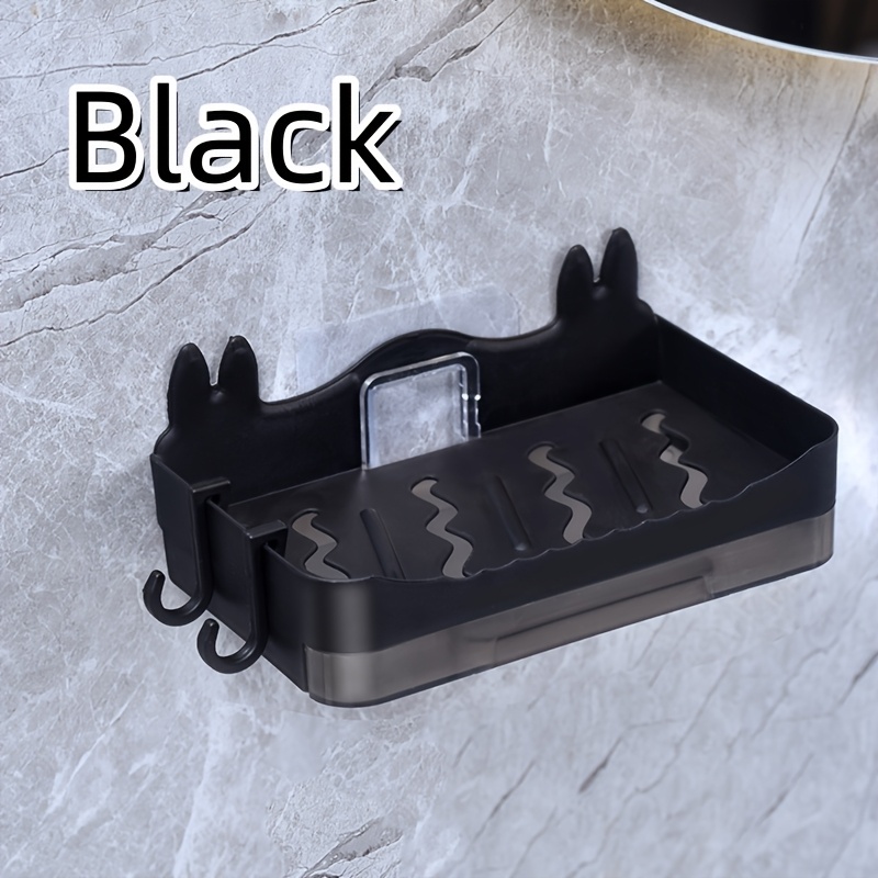 TEMU Cute Bunny-shaped Soap Dish, Storage Supplies, No-drilling Adhesive Installation, Hygiene Products, Suitable For Washbasins, Bathrooms