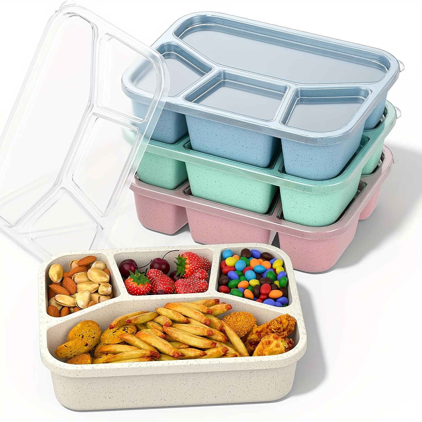 Bento Boxes Disposable Meal Prep Containers Clear Lid - Temu