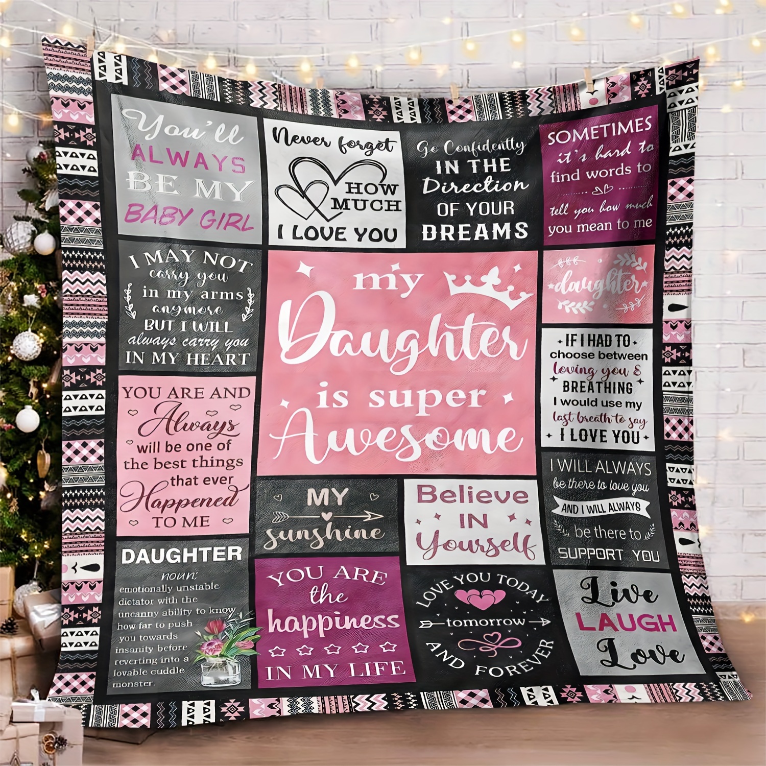 TEMU Cozy Flannel Throw Blanket For Daughter - Soft, Warm, And Perfect For Couch, Bed, Office, Camping & Travel - Versatile Gift