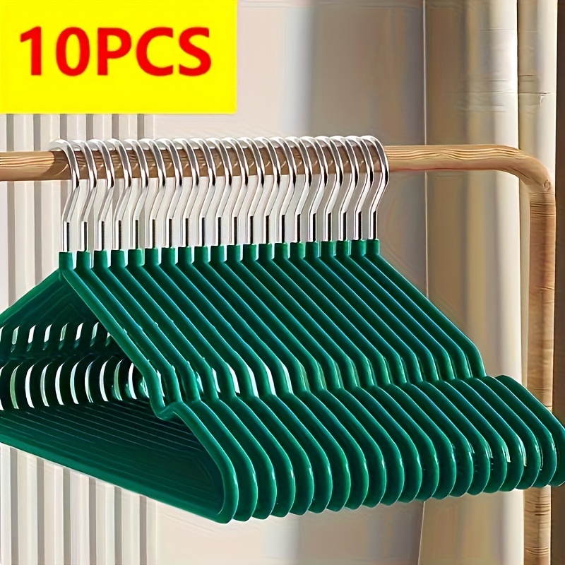 10 pack heavy duty metal hangers painted with shoulder   non slip multi functional wardrobe organizer details 0