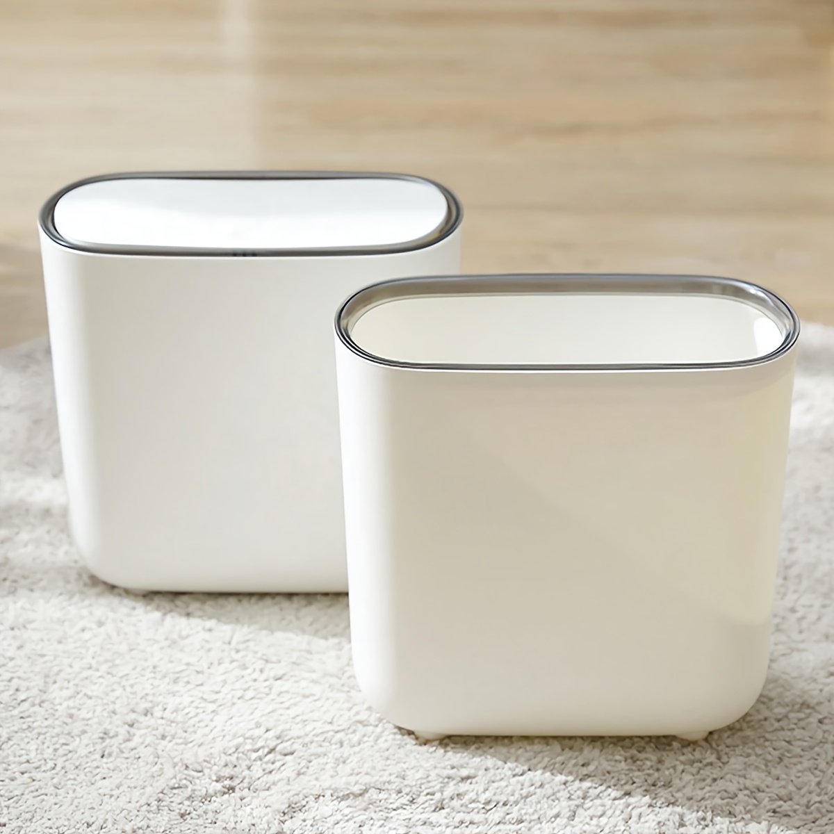 bathroom narrow shape trash can toilet side   with lid kitchen odorproof trash bin covered trash can wastepaper basket 4