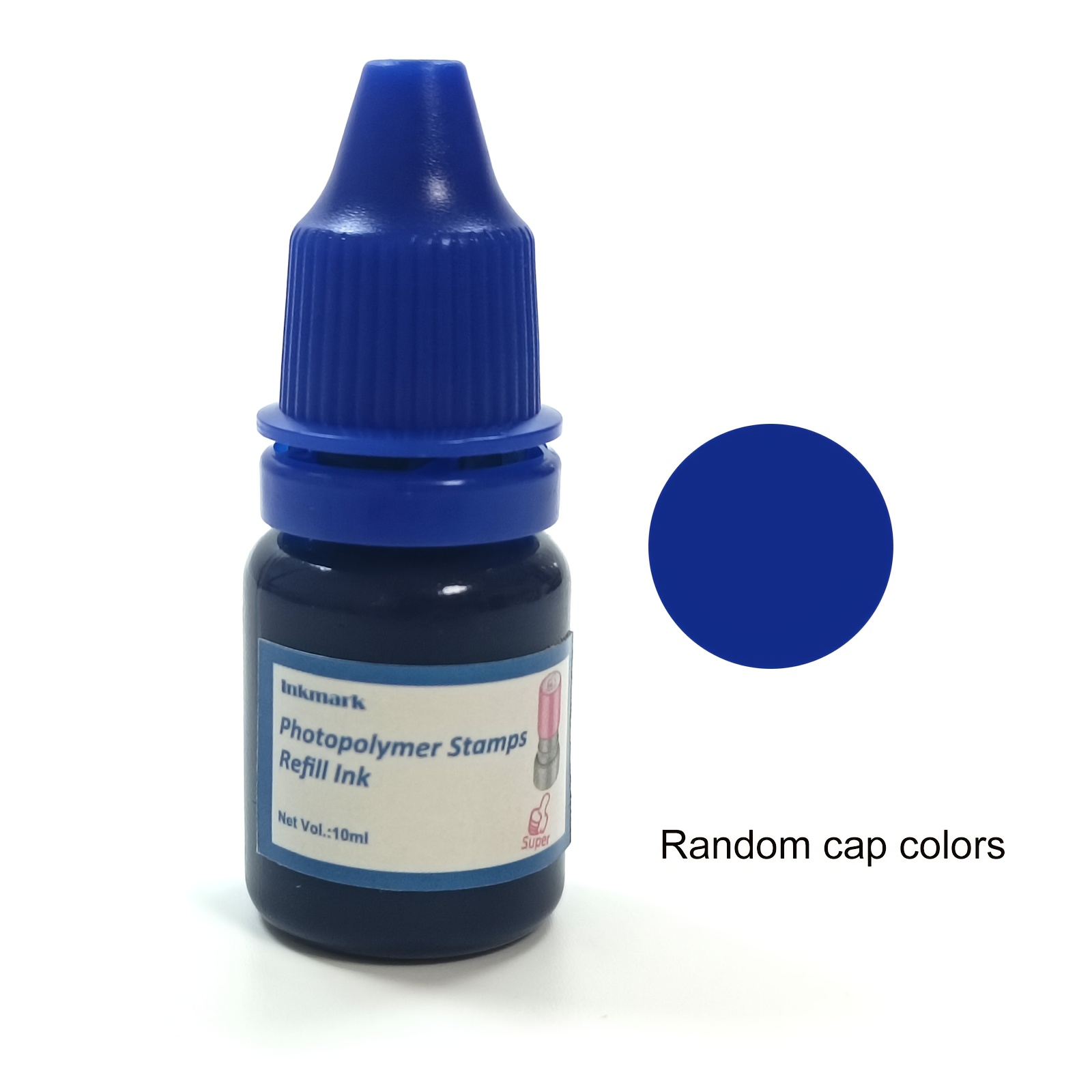 1pc Teacher Stamps Refill Ink - Random Cap Colors, 10ml Quick Dry Ink For Teacher Grading Stamps, Math Roller Stamps, Line Stamps, Clock Stamps, Pre- Self-inking Stamps, 6 Colors Options