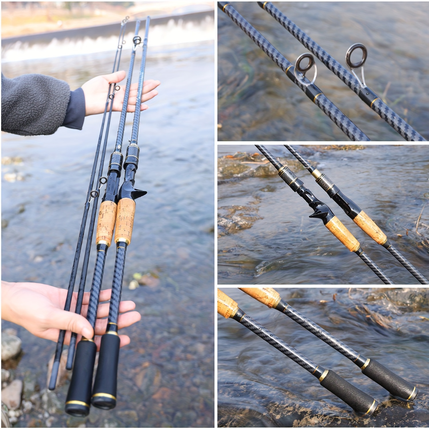 Sougayilang Fishing Rod Fishing Pole Carbon Fiber Fishing - Temu