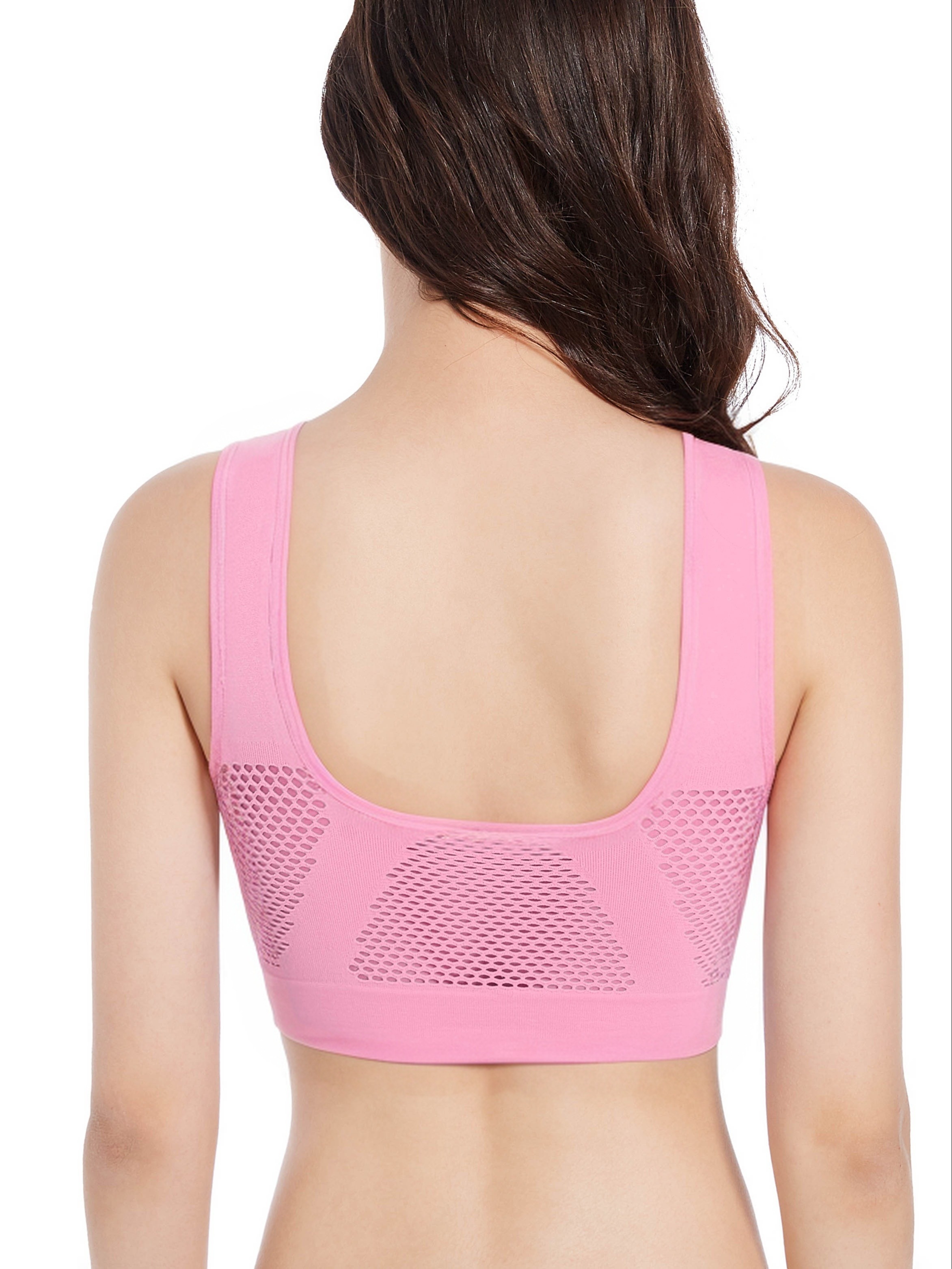 Seamless Breathable Bra Without Steel Ring, No Trace Hollow Mesh Thin Sports Yoga Sports Bra