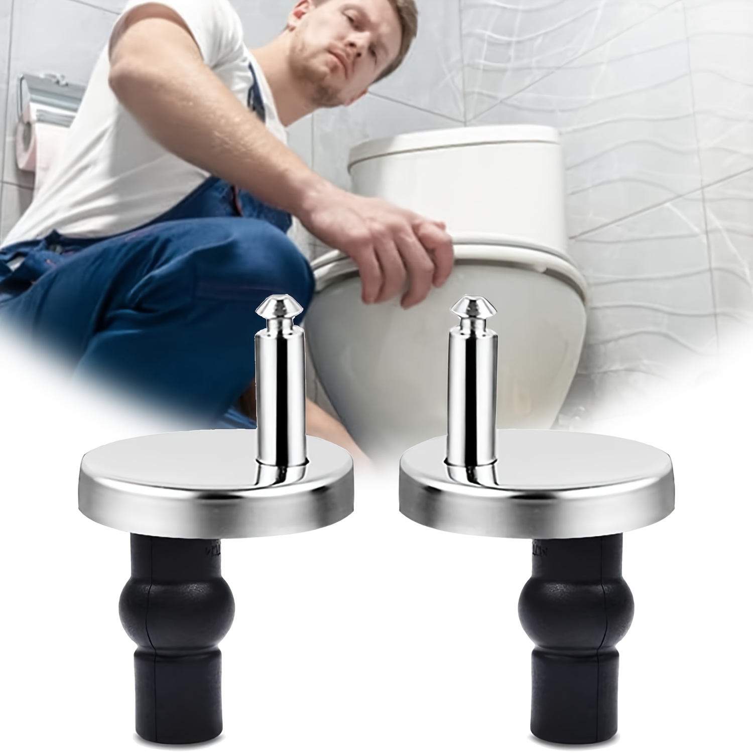 set of 2 universal toilet seat bolts and screws for quick release hinge replacements compatible with holes measuring 14mm to 16mm  