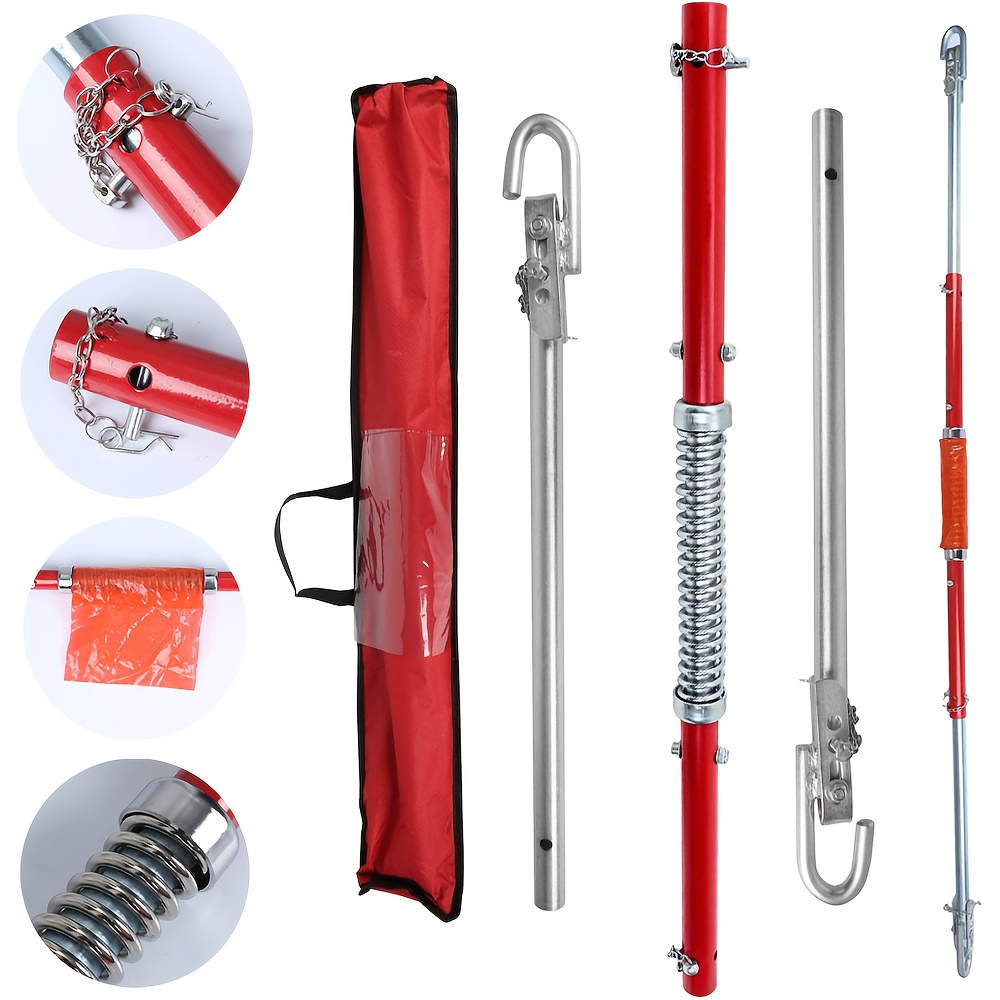 Image of Heavy-duty 3t Car Tow Bar With Spring - 6, 61 Lbs/3000kg Capacity - , Red For High Visibility, Includes Portable Storage Pouch - Ideal For Roadside Breakdown Assistance