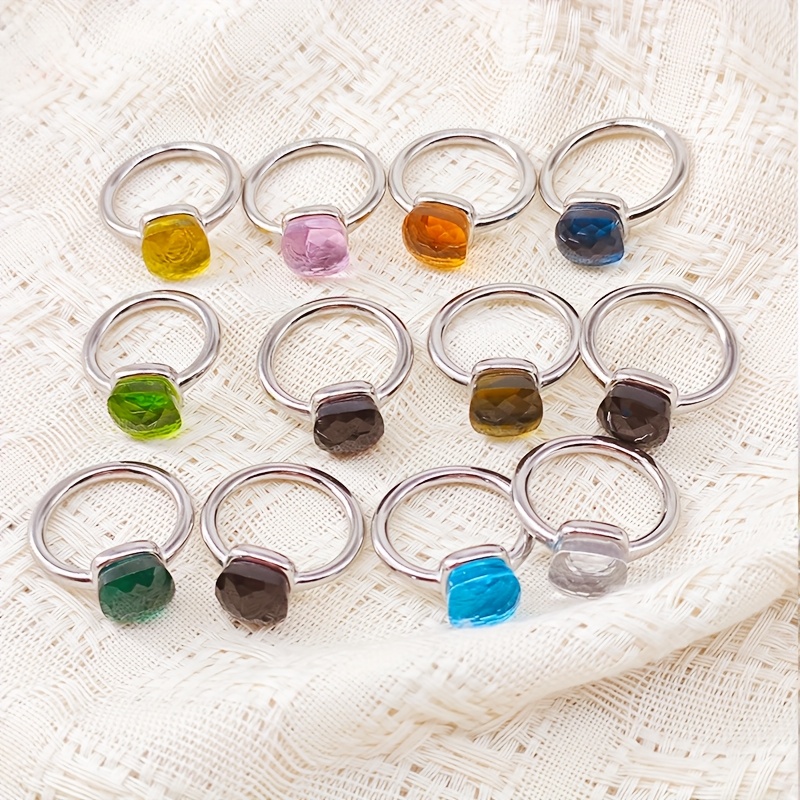 Women's Mushroom Head Square Ring & Sexy Stainless Steel Ring