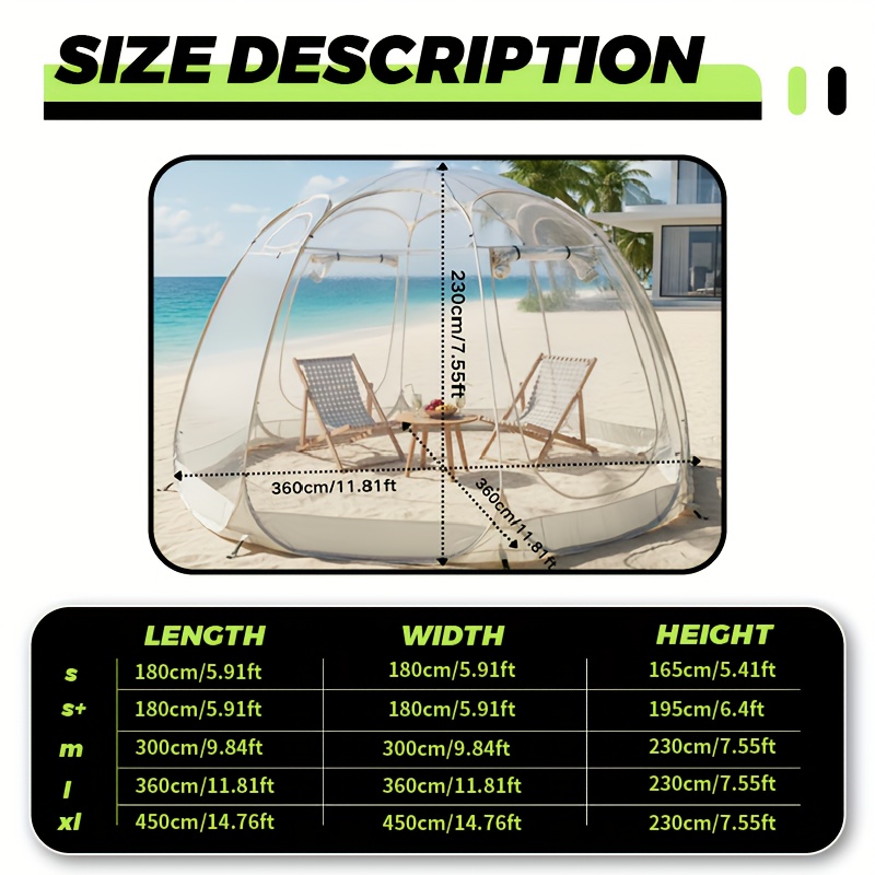 Pop-Up Bubble Tent Camping Tent, Wind Resistant