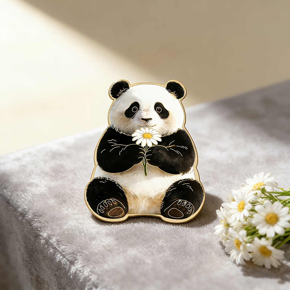 TEMU Cute Panda Enamel Pin Fashion Decorative Badge Ornaments Lapel Bag Badges Gift Pin