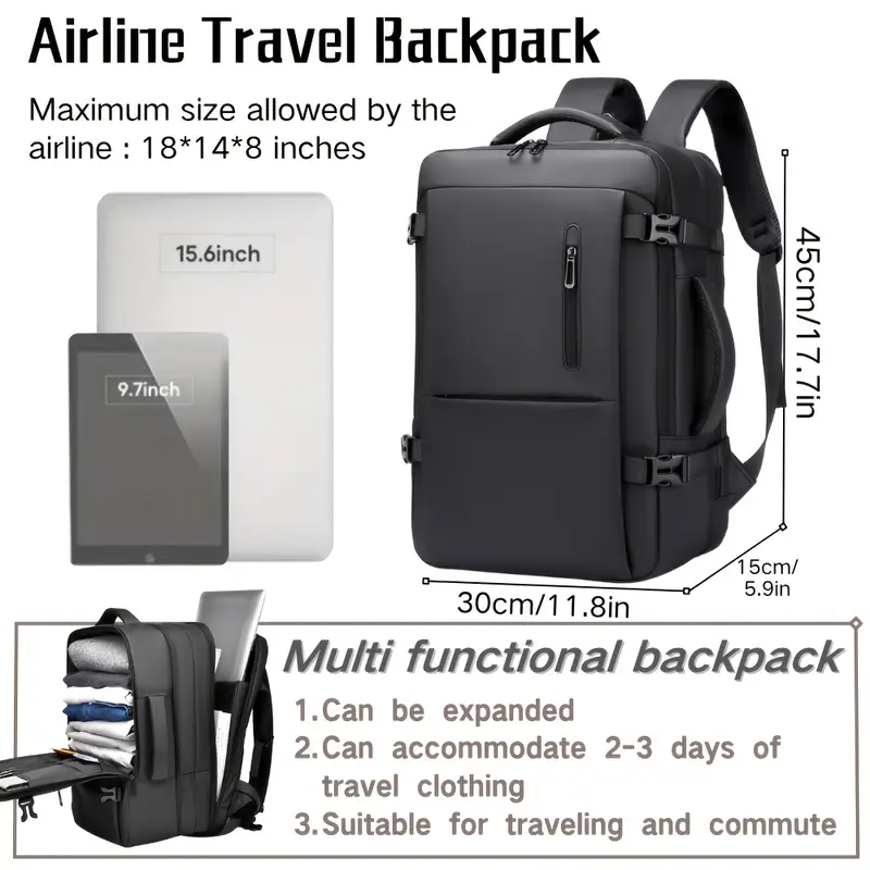 18 x 14 x 8 travel backpack Vancropak 18x14x8 Inches Backpack, Spirit Airlines Personal Item Bag 15.6 inch backpack large laptop backpack for women big backpack for men anti Best 18x14x8 Personal Item Bags