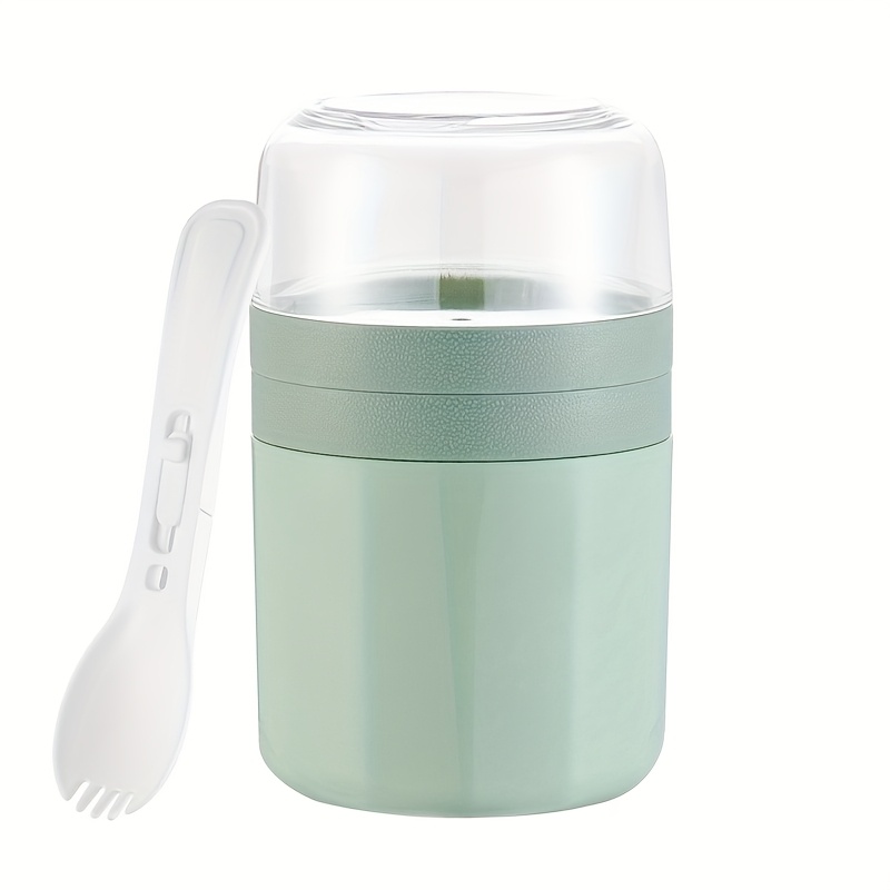 Double-layered New Breakfast Yogurt Cup, Leak-proof Portable Oat Cup, Built-in 50ml Sauce Cup And Foldable Integrated , 250ml+320ml Double-layer Grain Cup