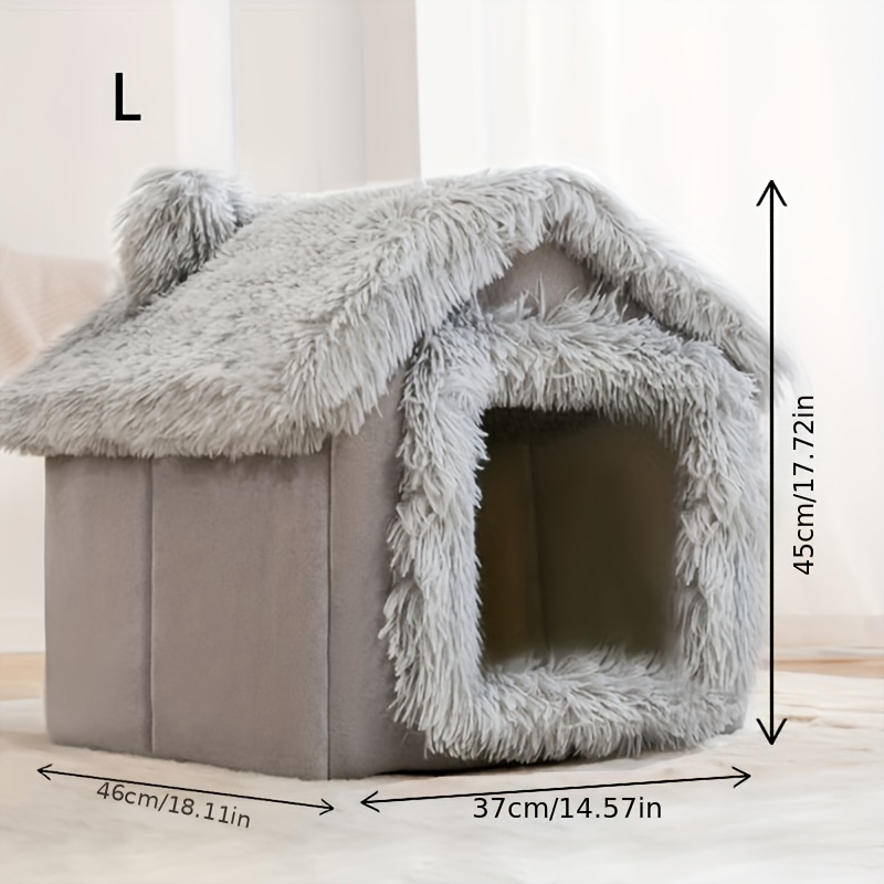 TEMU Cat Bed For All , Comfortable Pet Bed, Removable Non-slip Bottom Cat House, Semi-enclosed Pet Sleeping Bed, Cat Home