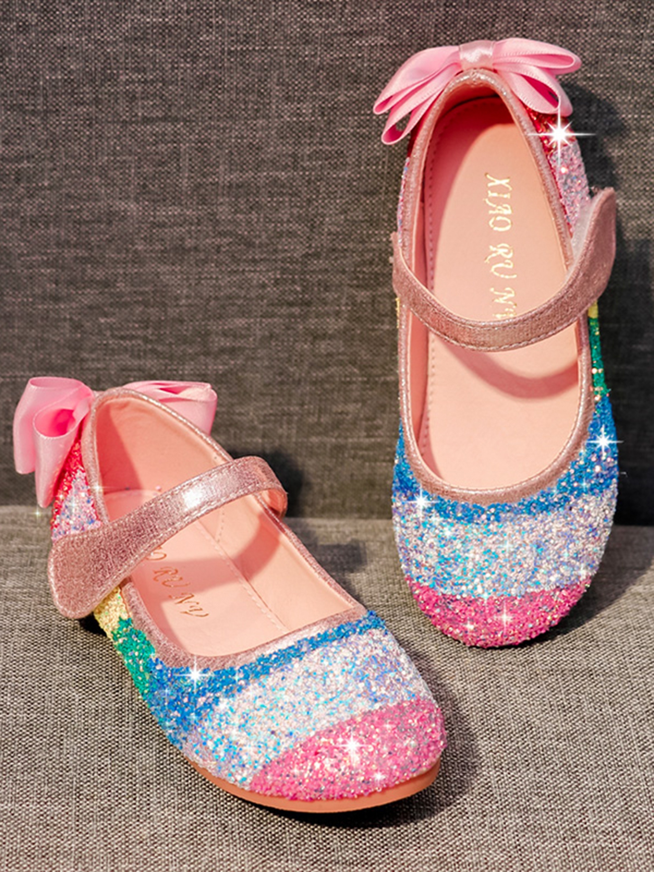 girls rainbow glitter shoes adjustable - Temu Mexico, image size:800x1067