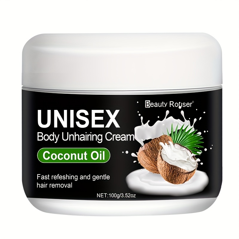 100g Refreshing and Fast Hair Removal Cream, Gentle Easy to Remove Hair, Non-irritating, for Armpits, Hands and Legs Hair Removal. Contains Coconut Oil and Mint, Fast Depilatory Cream Suitable for All Skin Types.