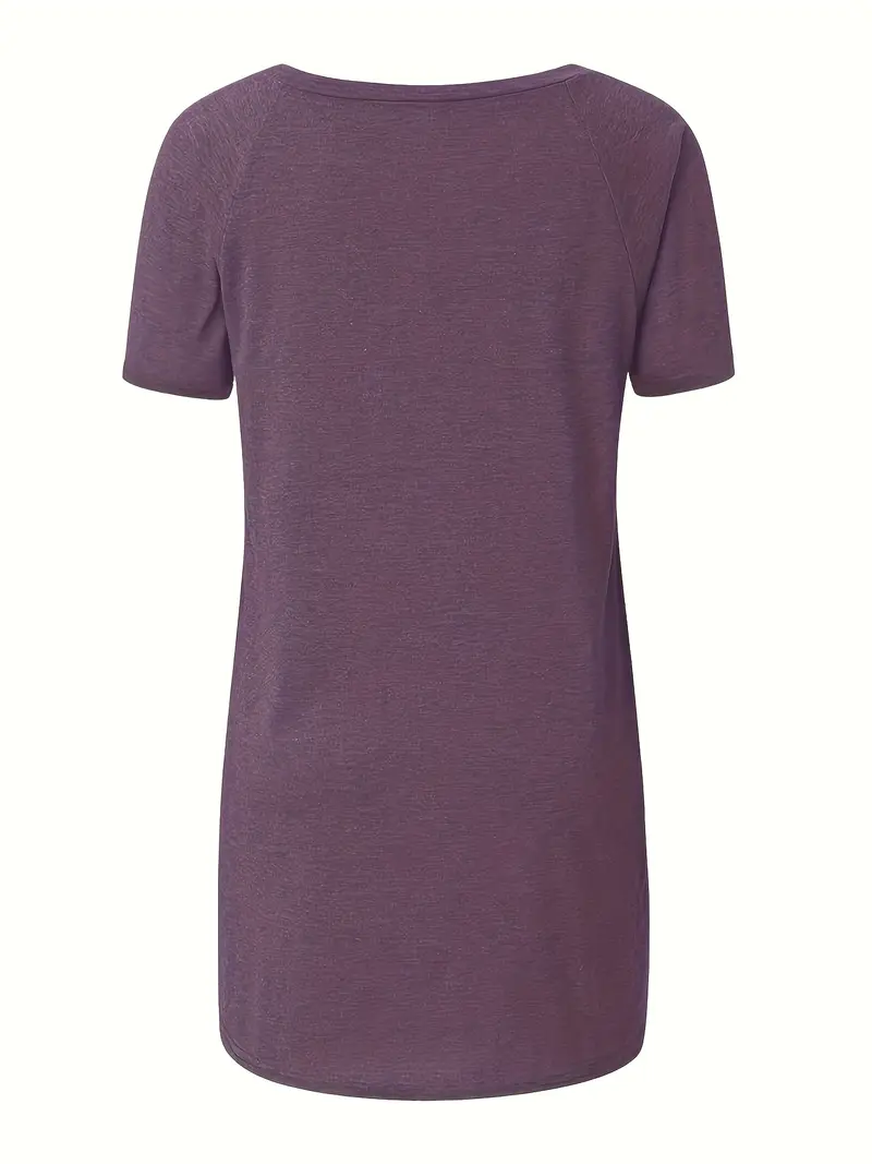 solid longline t shirt crew neck short sleeve t shirt casual womens clothing Product details 11