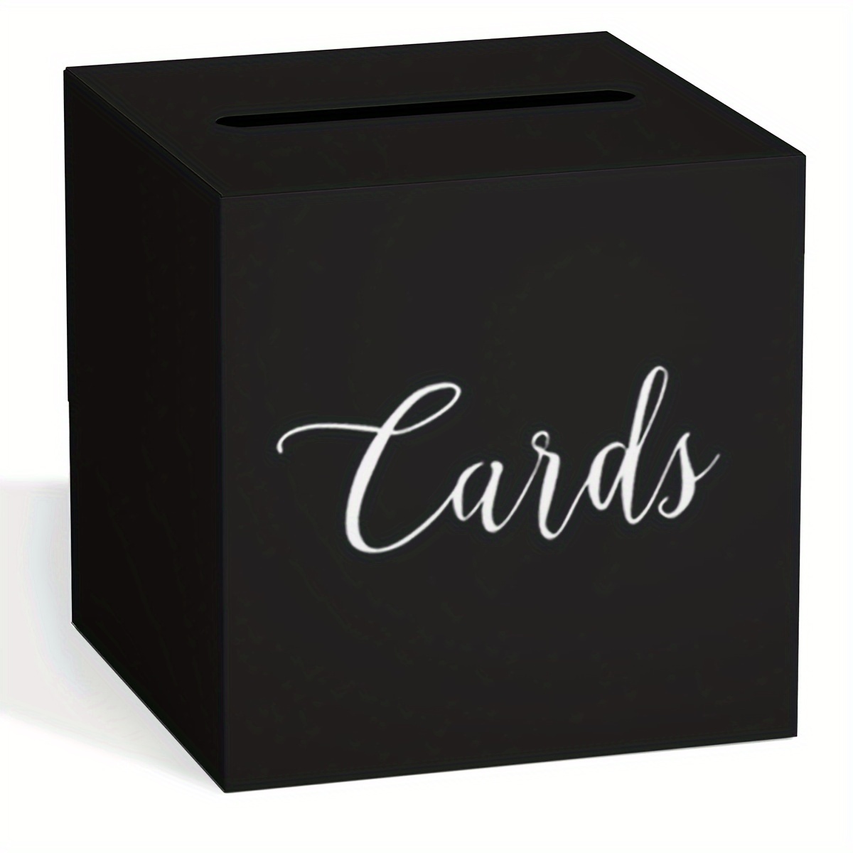 

Elegant Black Card Box With Silvery Foil Design - 8.7" Gift Card Holder For Weddings, Bridal Showers, Graduations, Birthdays, Retirement Parties & Anniversaries