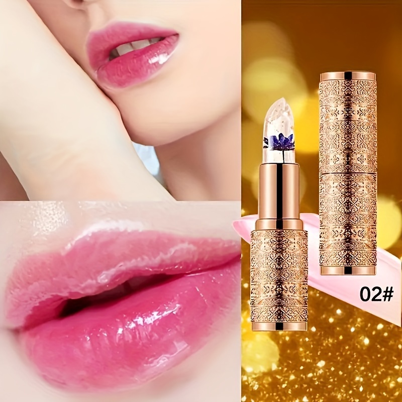 color changing lip balm moisturizing lipstick with flower long lasting hydration temperature change lip jelly lipstick details 7
