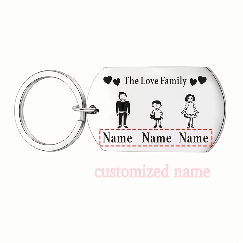 TEMU 1 portachiavi in metallo personalizzabile, portachiavi fai-da-te con di famiglia, regalo per , regalo per del pap�, portachiavi personalizzabile