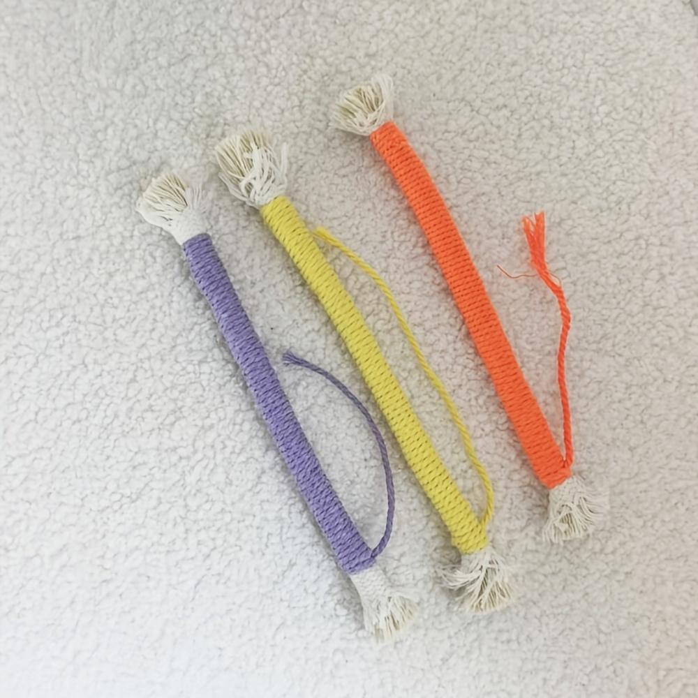 Image of Cat Bite Rope Toy, Cat Tooth Grinding Rope, Durable Cat Oral Cleaning Toy, Indoor Cat Pet Chewing Toy (random Color), Without Battery
