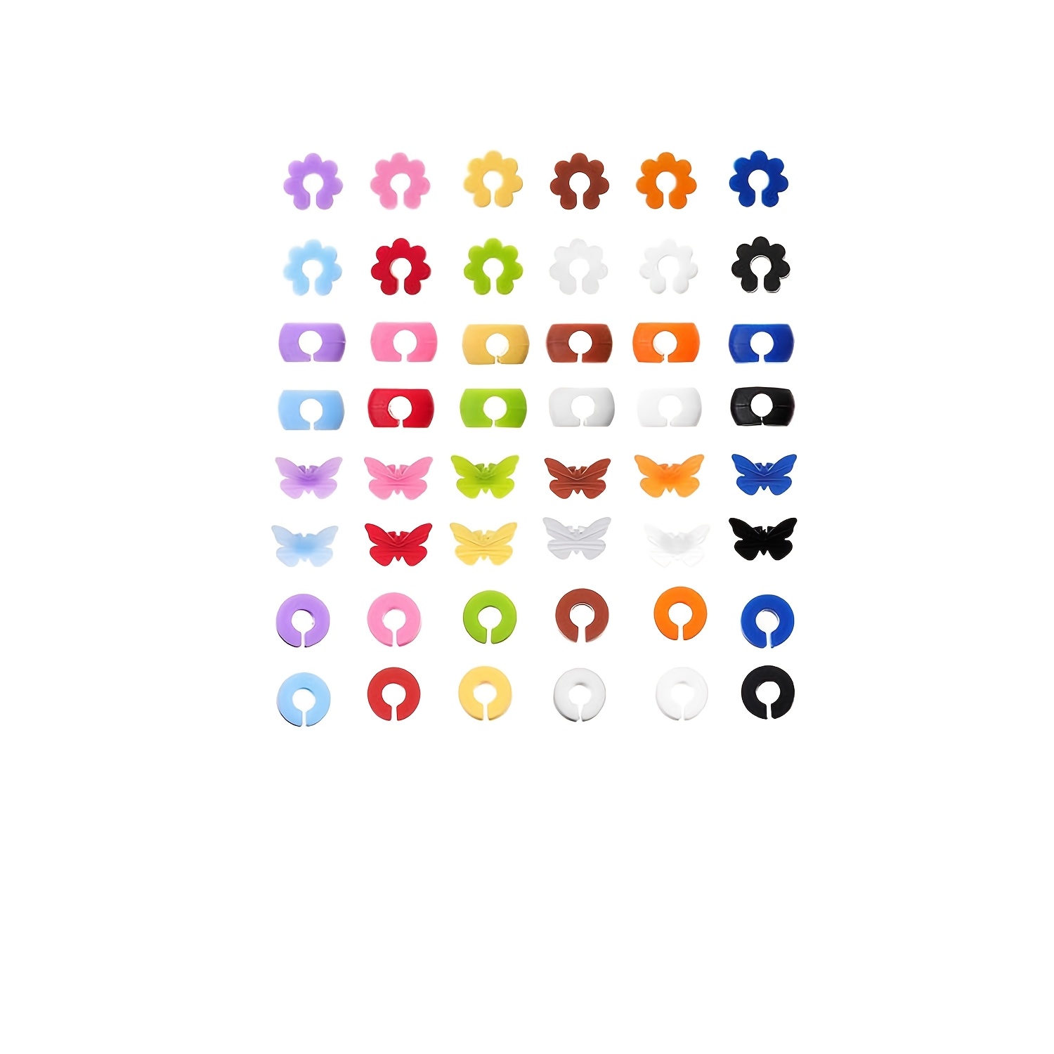 Image of 48pcs Reusable Silicone Wine Glass Charms – 12 Colorful Drink Markers For Parties, Weddings, Anniversaries, Christmas, And Graduation Events