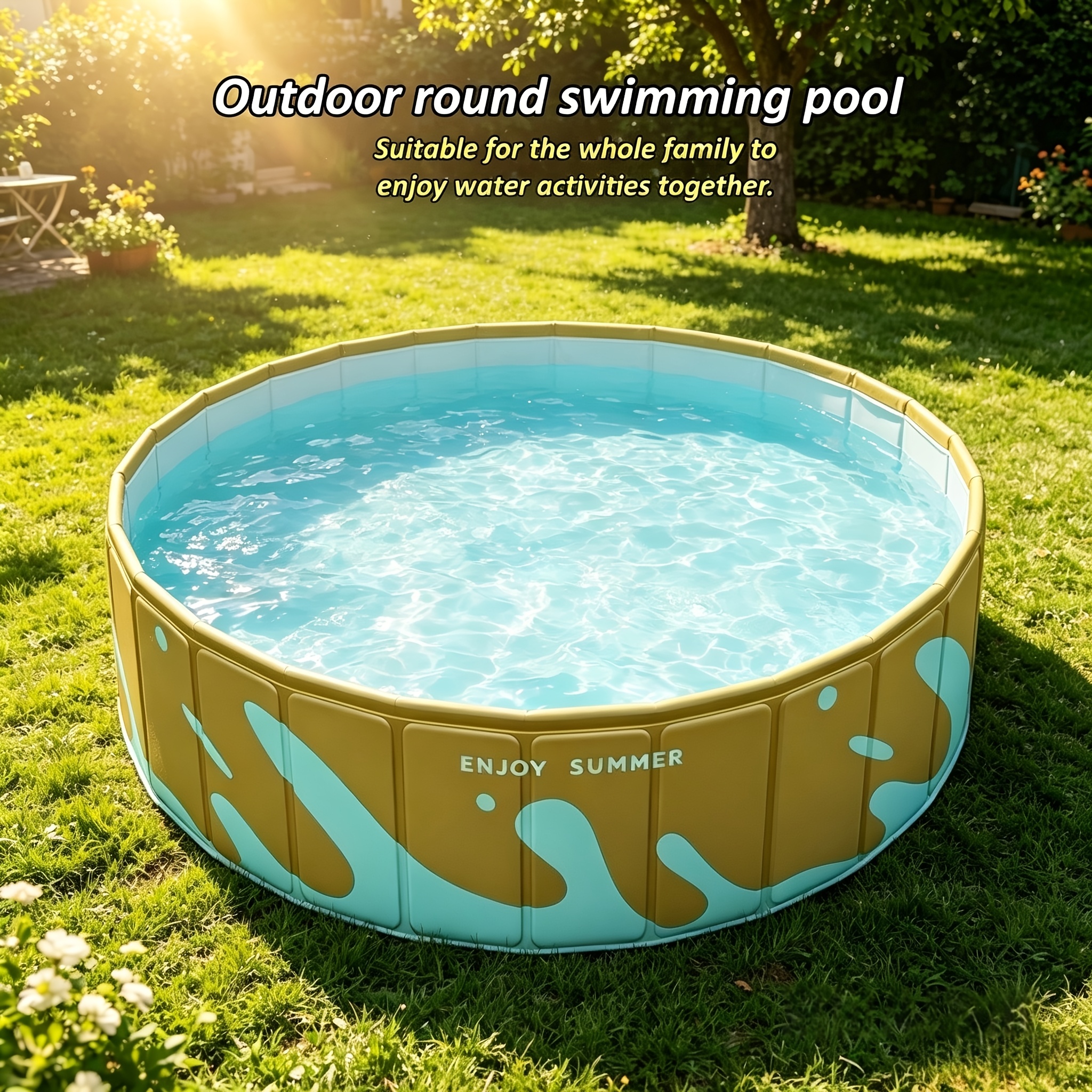 No-Installation Foldable Round Swimming Pool for Outdoor Use