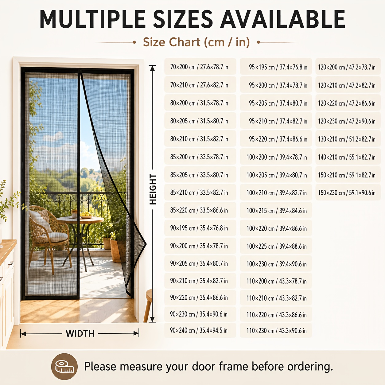 Heavy-Duty Side Opening Magnetic Screen Door – Spine Magnets & Reinforced Fiberglass Mesh, Instant Closure, Windproof, Fits Up To 40x82 Inch, Pet-Friendly, No-Drill Installation