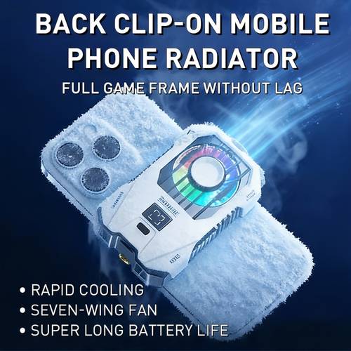 enfriador de teléfono con con una ventilador de para una disipación y enfriamiento rápidos del . una batería de larga duración y un juego estable y sin retrasos, lo que lo convierte en un accesorio considerado y un regalo ideal para los entusiastas de los juegos móviles.