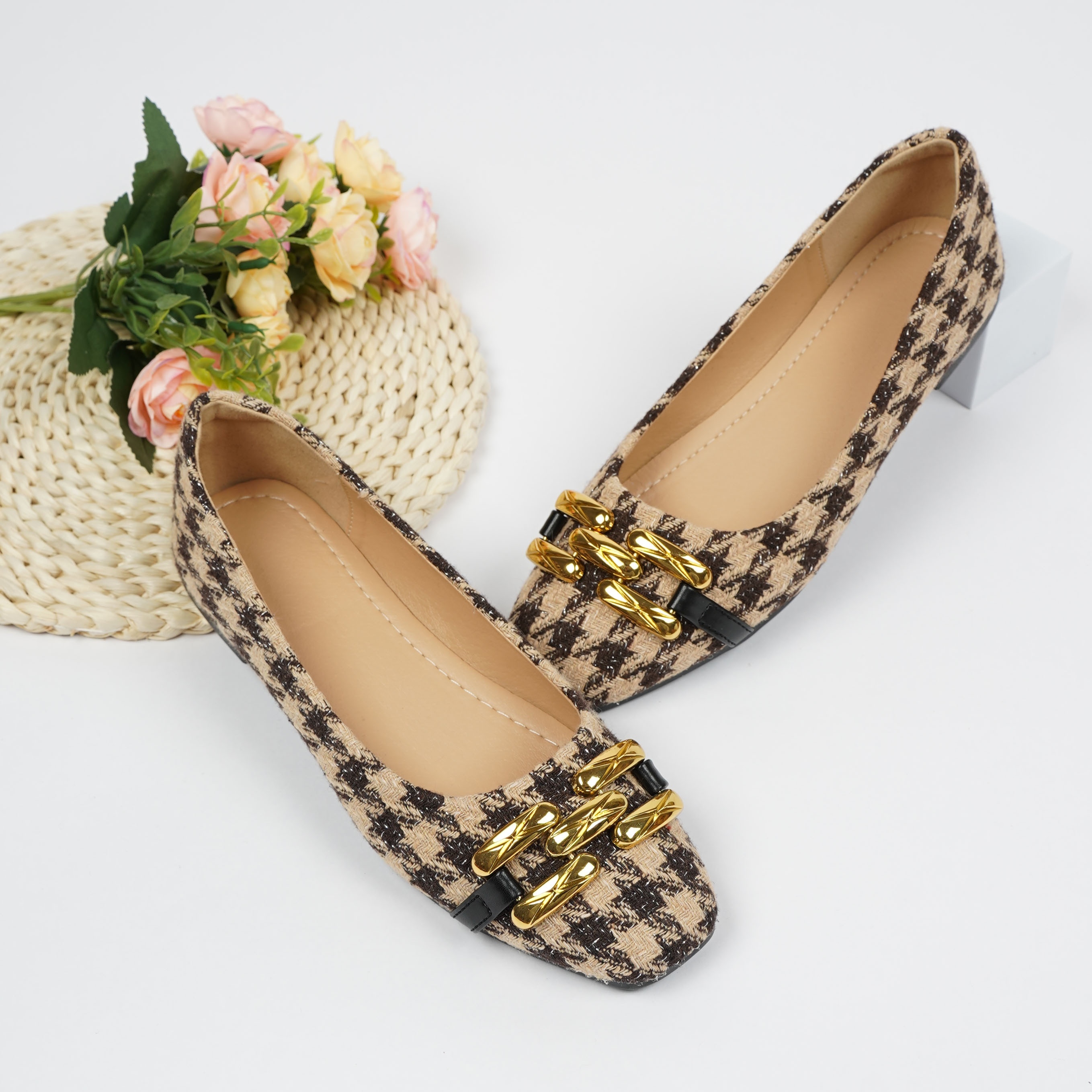 Women's Flat Square-Toe Professional Shoes, Women Shoes