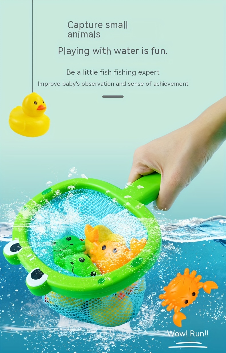       plastic water play set with fishing net animal toys for boys and girls details 3