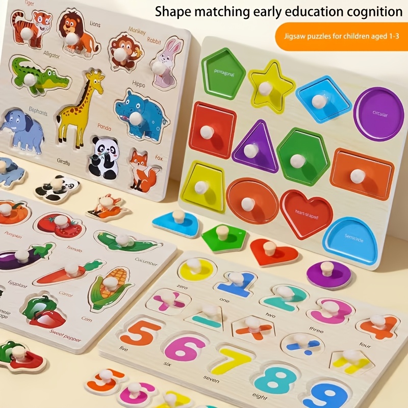 Wooden Shape Sorting Game for Toddlers, Educational Puzzle