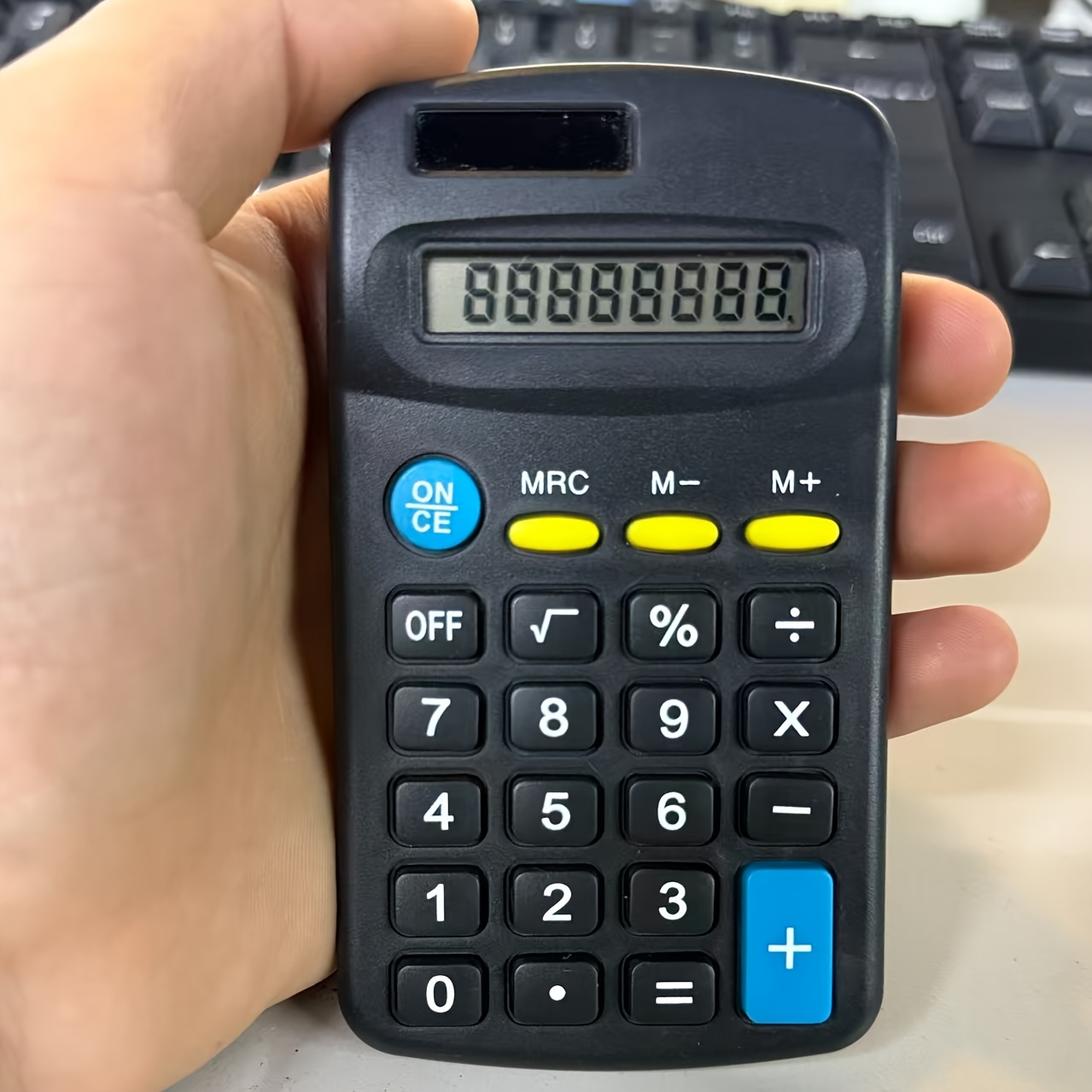 E-shop Klassisches tragbares Taschenrechner-Set, ultradünnes Mini-Design, leichte Tasten, Solar- und Batterie-Doppelstromversorgung, hochpräzise
