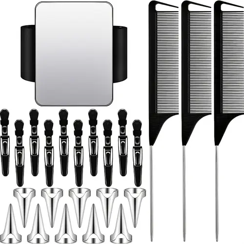 room decor 24pcs professional hair styling set magnetic wrist cushion braiding combs rat tail combs hair sectioning clips and ring for hairstylists and diy braids