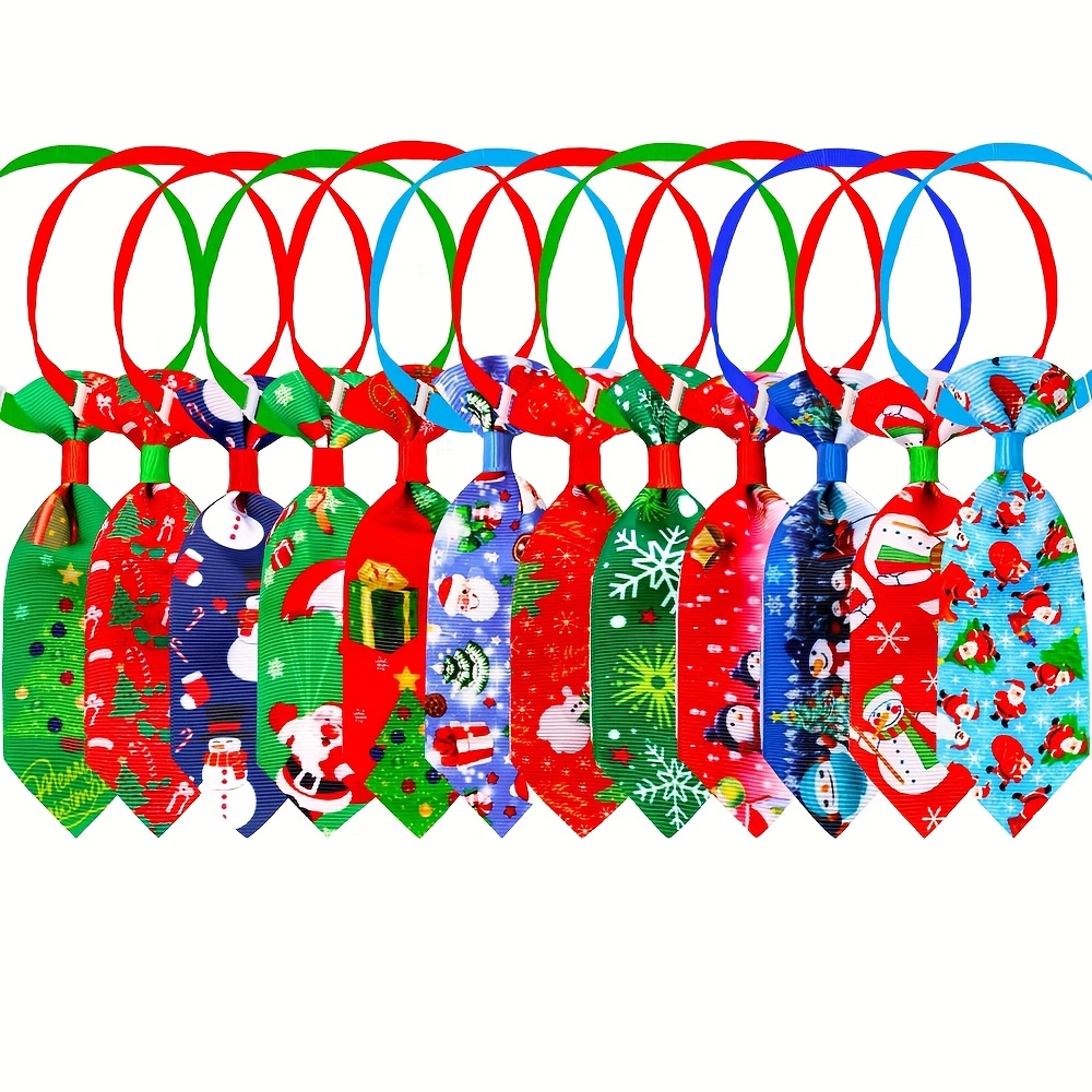 TEMU 10pcs Cute Dog Neckties Christmas Dogs Bowties Collar For Pets Bow Tie Christsmas Dog Grooming Additions Christmas Supplies
