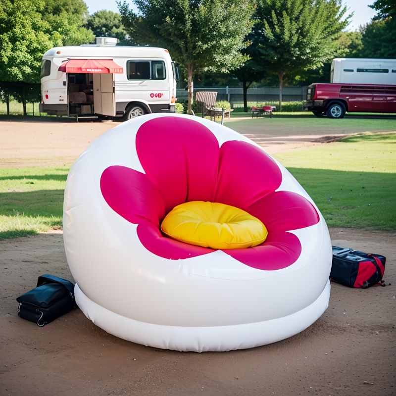 Image of Large Inflatable Sofa, Inflatable Sofa, Quick Inflation, Home/camping/courtyard Universal, Foldable Storage, Portable Air Cushion Lounge Chair, Outdoor Furniture