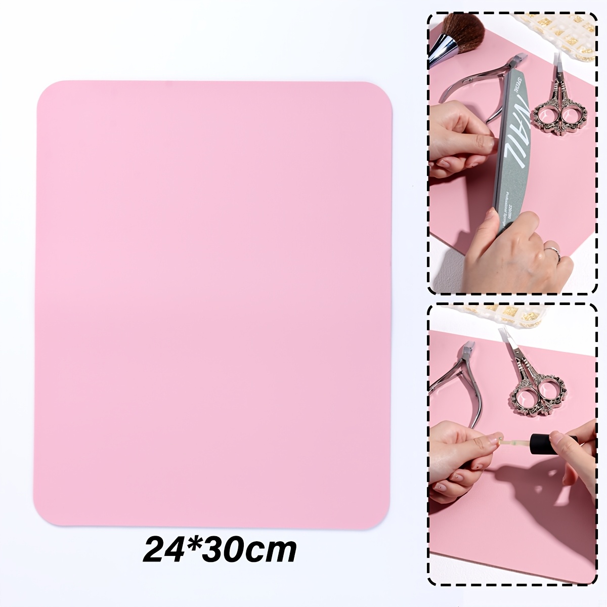 TEMU 24*30cm Waterproof Nail Table Mat & Foldable Hand Rest Pad Suitable For Nail Art, Manicure Pedicure, Salon & Use, Professional Hygienic For Nail