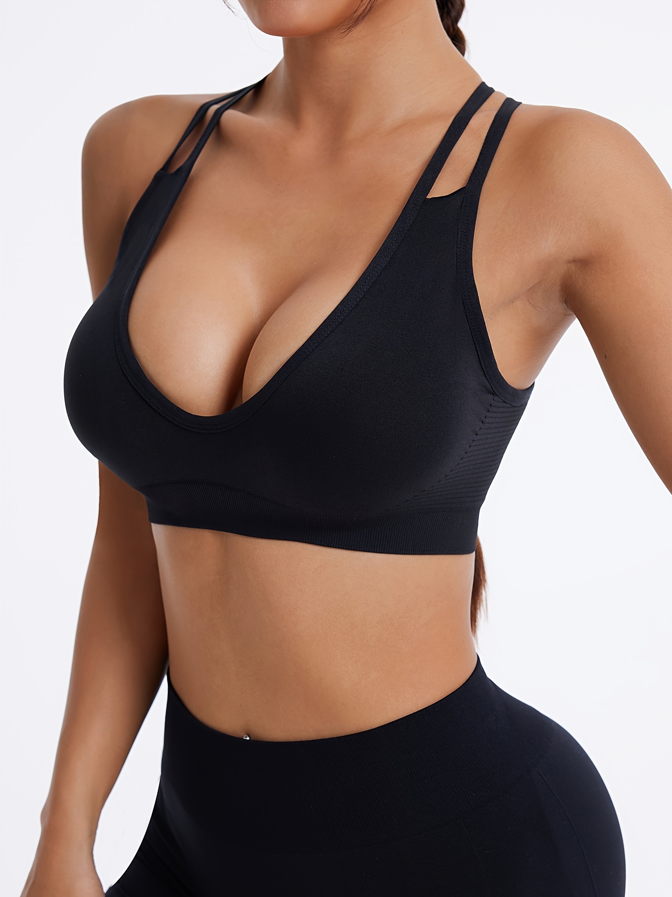 Yoga vest style adjustable sports bra for women shockproof running