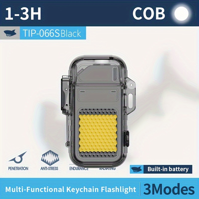 1pc   2 in 1 cob flashlight led flashlight with lighter portable windproof lighter multifunctional keychain flashlights mini torch light 3   rechargeable   camping hiking night riding adventure details 8