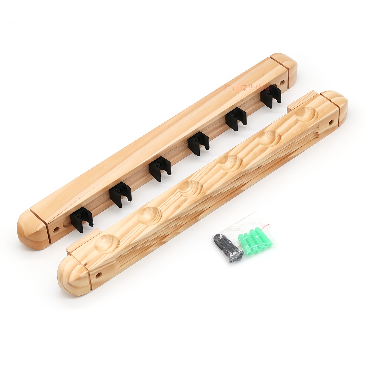 TEMU Set da 1 porta stecche da biliardo a 6 legno naturale, supporto schienale a muro , accessori per tavolo da biliardo con porta stecche e porta
