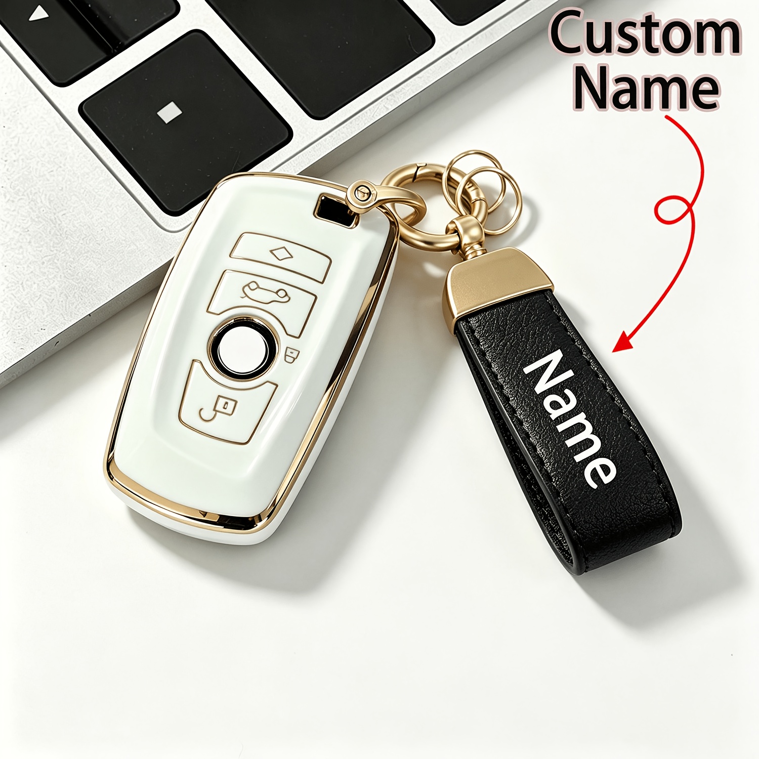 TEMU Personalized Custom Keychain Lanyard, Printed Pattern, License Plate Number, Suitable For Car Key Cases, For Key Pendants. High-end Flexible Tpu