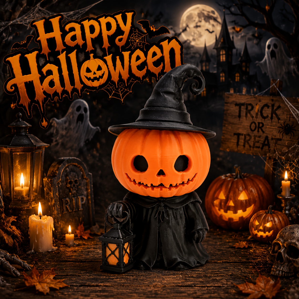 TEMU Decorazioni da scrivania da , statuette di zucca di Halloween, statuette di zucca a , statuette di zucca da stregone, decorazioni di Halloween,