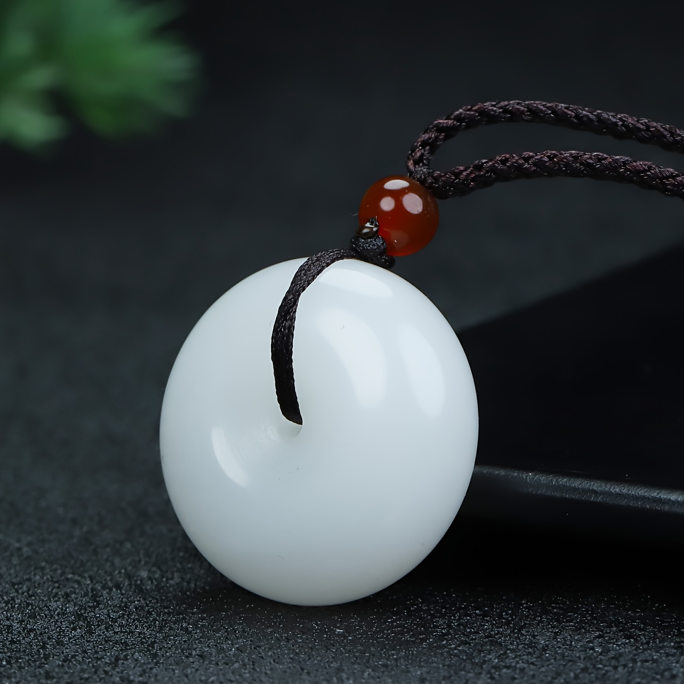 Natural Stone Peace Charm Pendant, Unisex Necklace