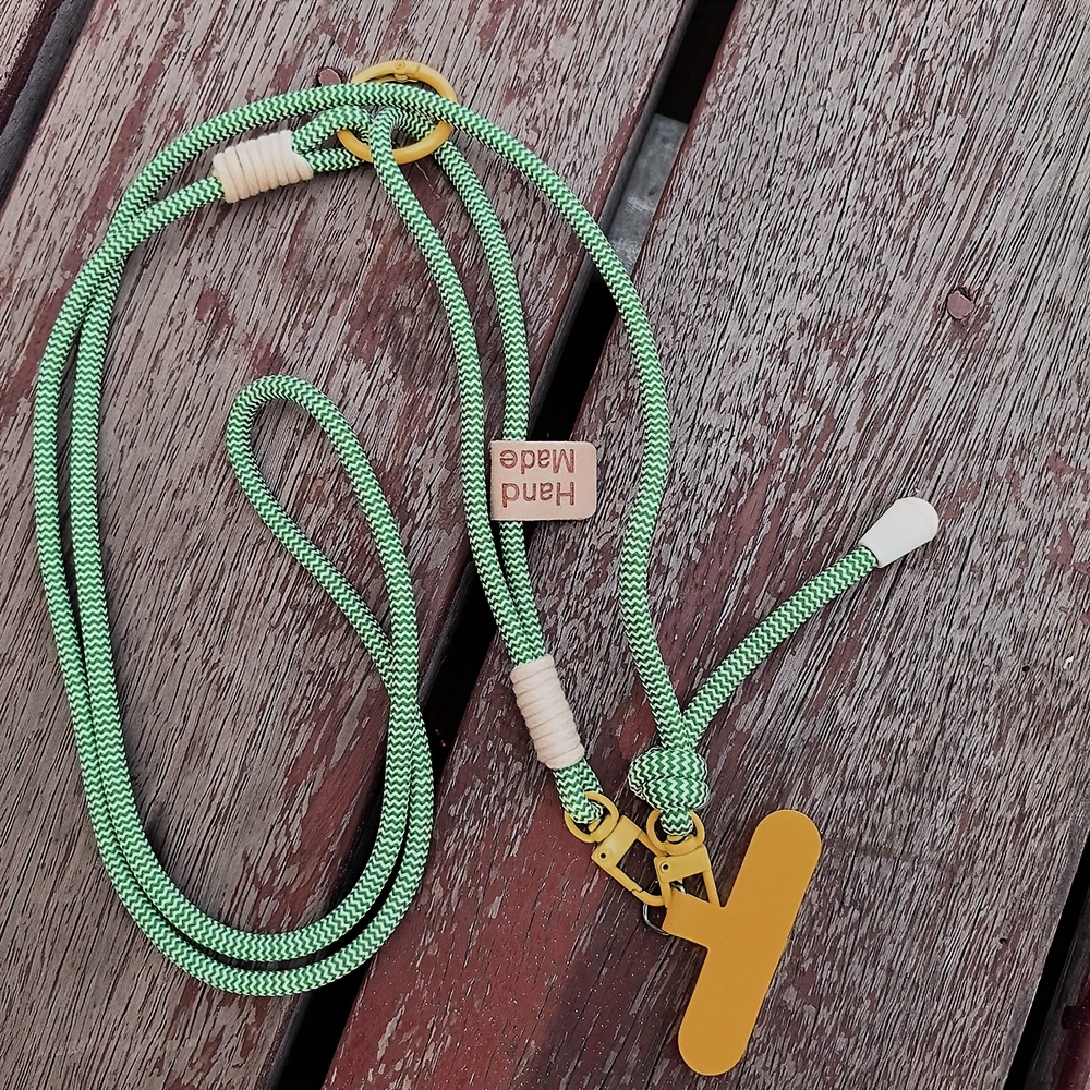 E-shop Modische gestreifte Nylon-Seil-Hängekette, Nackenband-Telefonkette, schlichte und stilvolle Taschenkette mit diagonaler Schultergurt-Schlaufe –