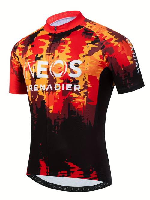 mens cycling jersey with rear pocket quick dry breathable moisture wicking short sleeve mtb shirt for biking riding sports