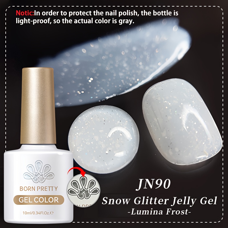 Image of Born Pretty 10ml Snow Glitter Polish Nail Supplies Semi-permanent Nail Art Manicure Soak Off Led Gel Nail Varnishes