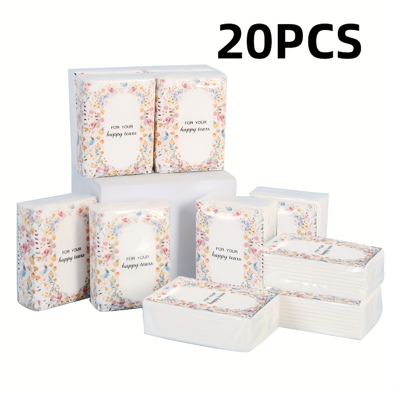 TEMU 10/20-pack Wedding Tissues - Bulk Soft Facial Tissues With Elegant Wedding-themed Packaging (pink Box-like Packaging) For Wedding Favors, Bridal