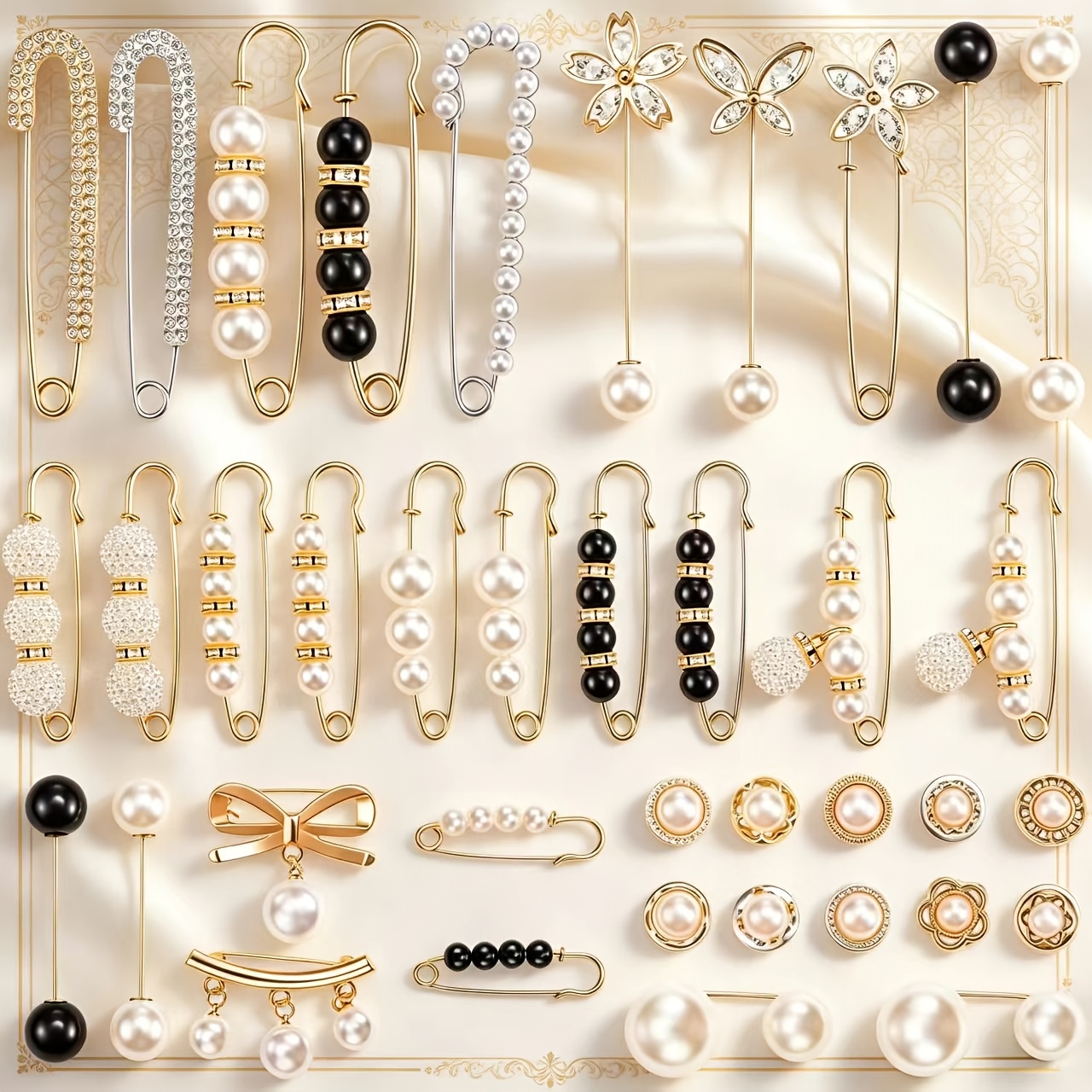 TEMU 38pcs Scarf Clips, Pants Waist Tighteners, Women's Fashion Cover-up Buttons, Clothing And Hat Decorative Accessories