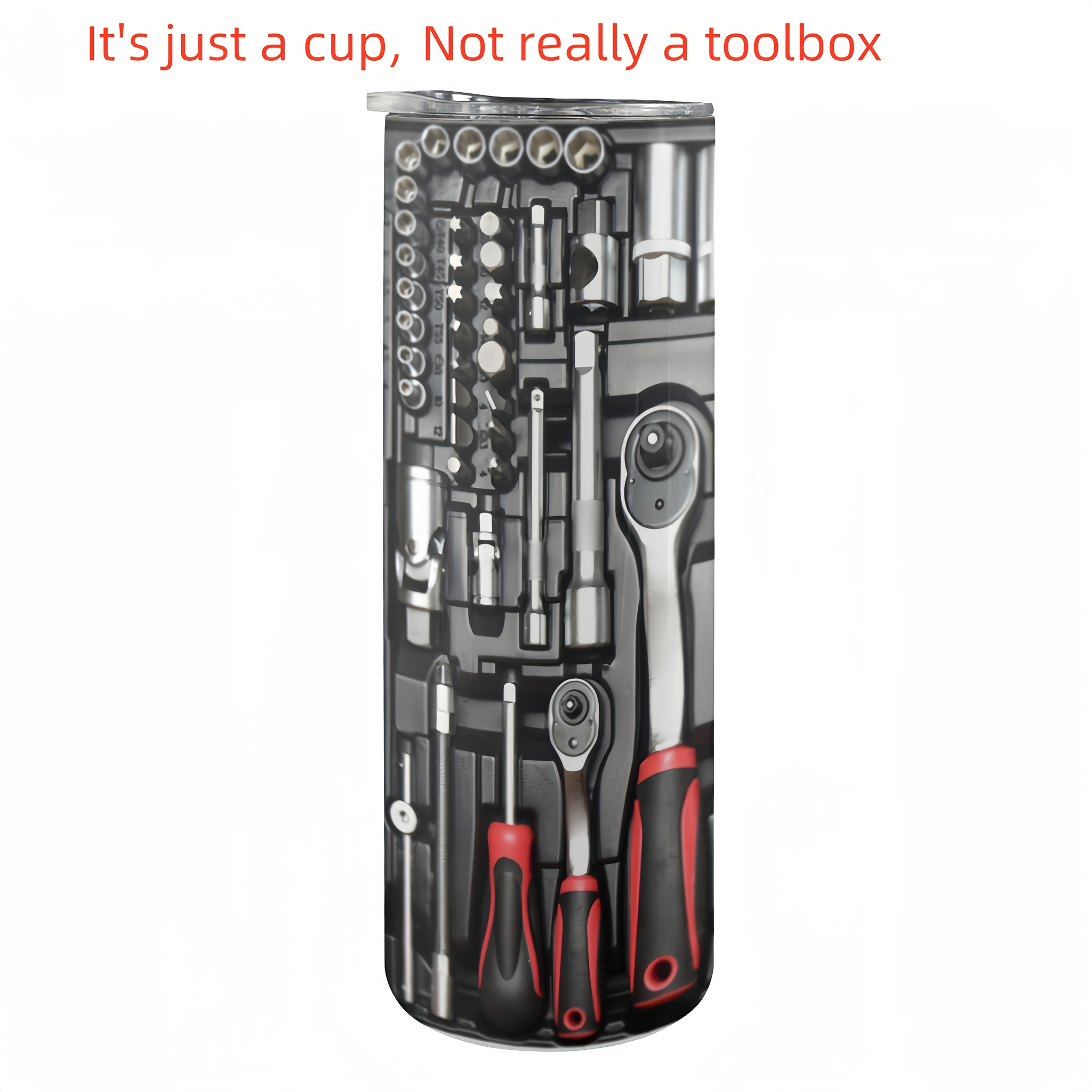 Image of A Cup! 1 Piece 20oz Stainless Cup, 2d Printed Toolbox Hardware Printing Design, Vacuum Insulated Travel Coffee Mug With Lid, A Gift For Parents , Father's Day Gift, Coffee Cup, Car Cup, Travel Mug