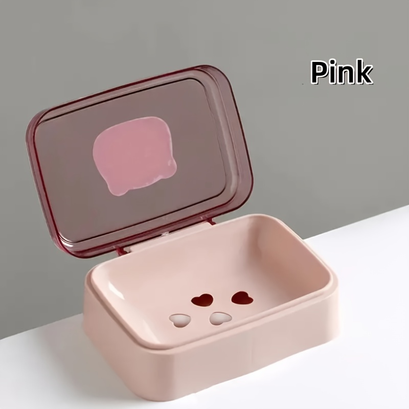 Cute Bear Soap Dish - Drainage Holder For Bathroom Countertop, Rectangular Soap Storage Box